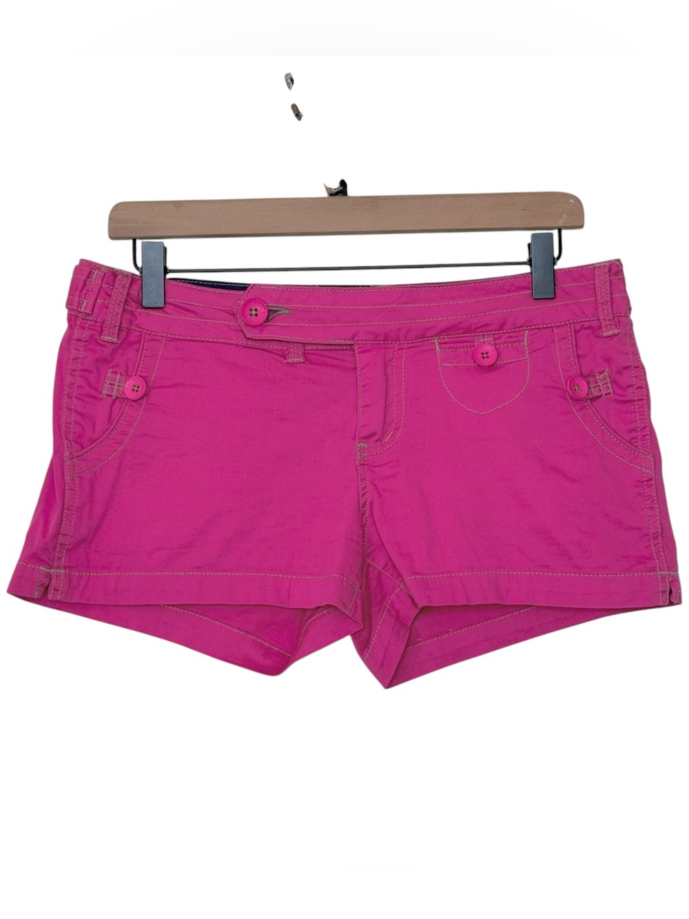 Vintage Y2k Micro Mini Low Rise Utility Shorts Pink Size 5/6 Pockets Preppy OTB
